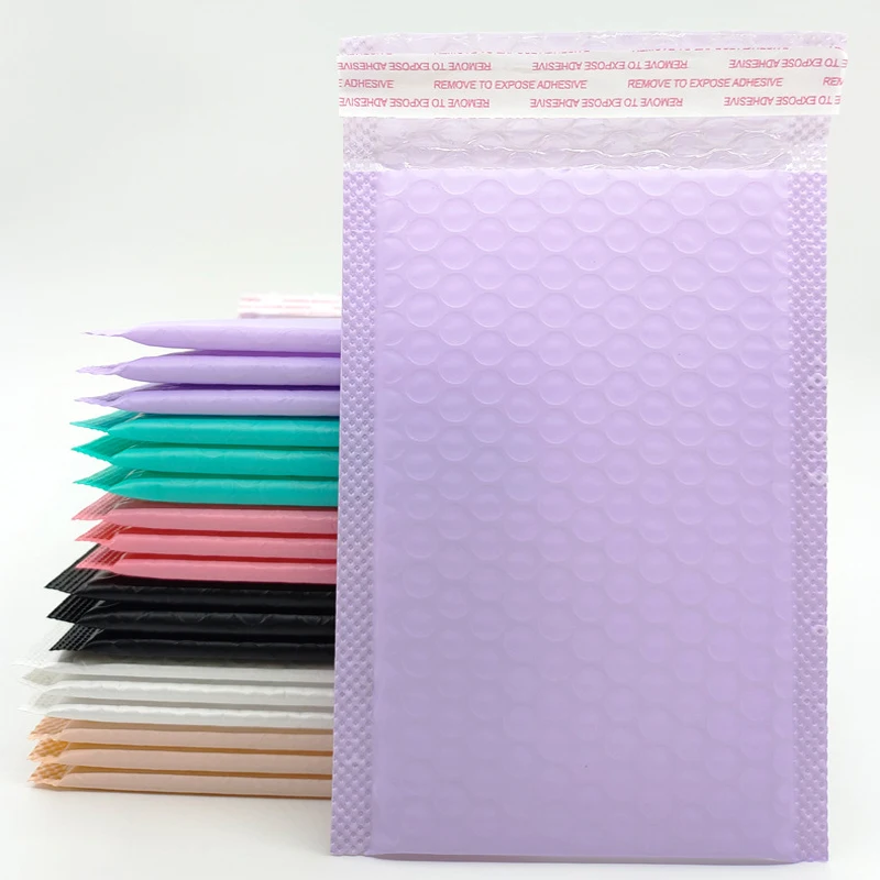 10PCS Colorful Pink Black Blue Bubble Mailer Self-Seal Packaging Business Supplies Padded shockproof Envelopes Mailing Bags