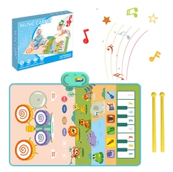 Toddler Musical Piano Dance Mat - Interactive Educational Floor Toy with Instrument Sounds (E with box)