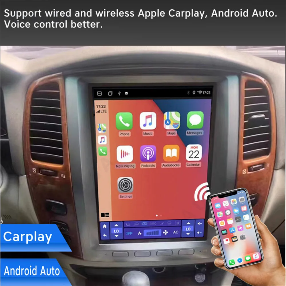 

Автомобильный радиоплеер Android 12 для Lexus LX470 для Toyota Land Cruiser LC100 J100 2002 экран Tesla GPS навигация видео мультимедиа