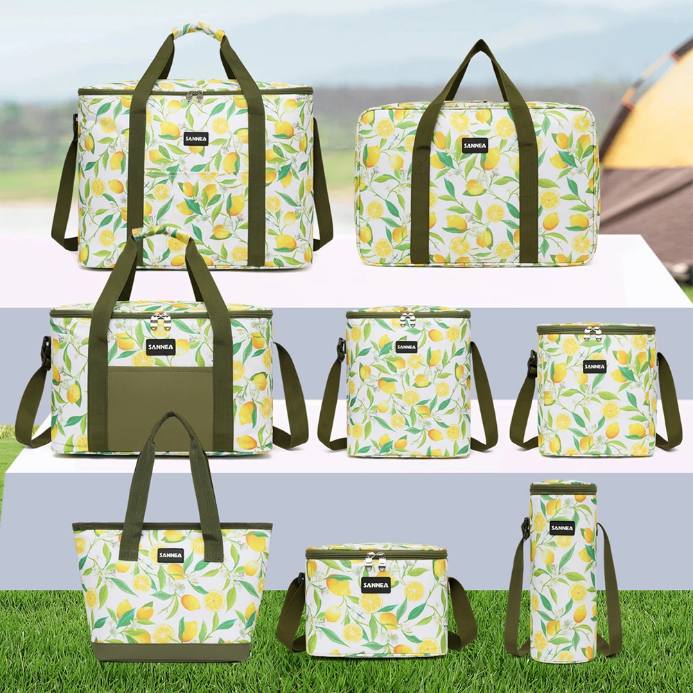 신선한 레몬 프린트 시리즈 도시락 가방 보냉팩 아이스팩