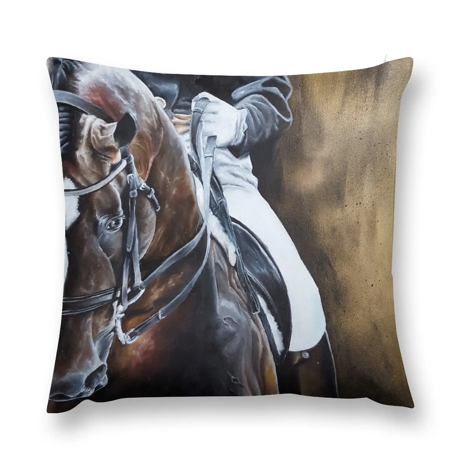 

Dressage Horse on Gold Throw Pillow Room decorating items Pillow Covers Decorative Cusions Cover