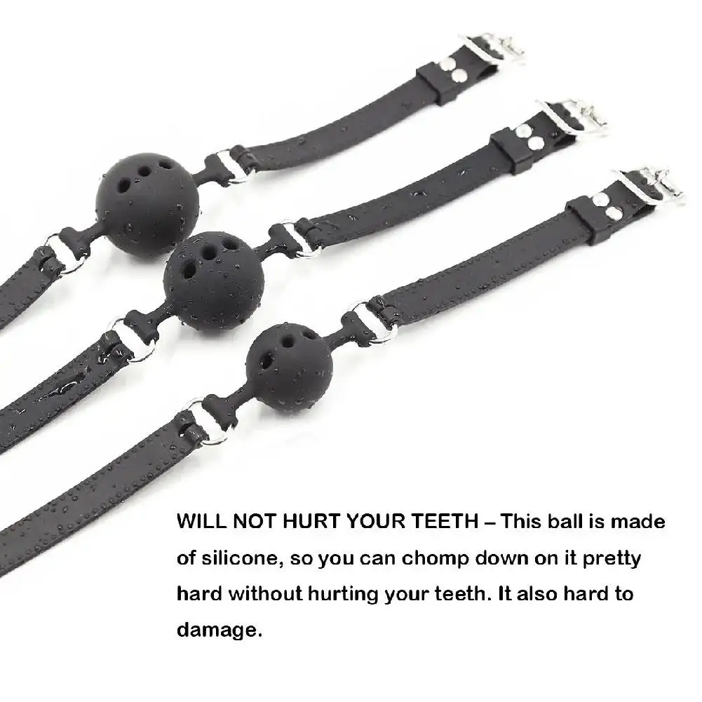 Silicone Breathable Ball Gag Adjustable Sex Toy for Adult Games