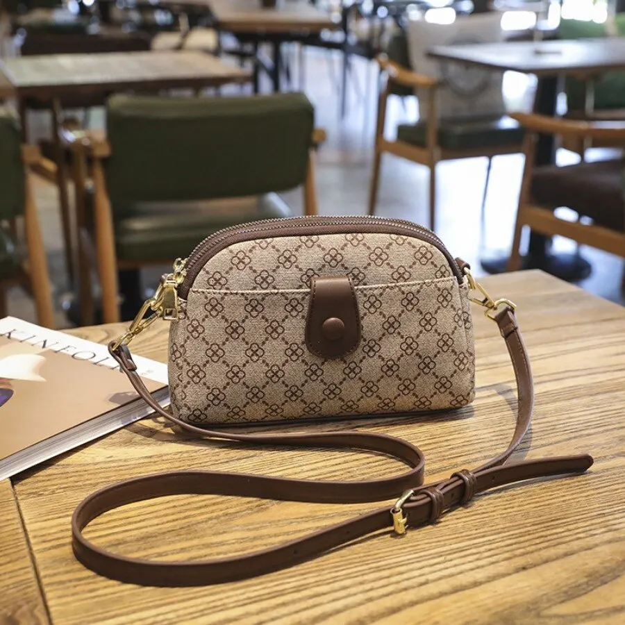 Women's Shoulder Shell Bag Retro Lightweight Pu Messenger Bag Crossbody Classic Patten Fashion Daily Use