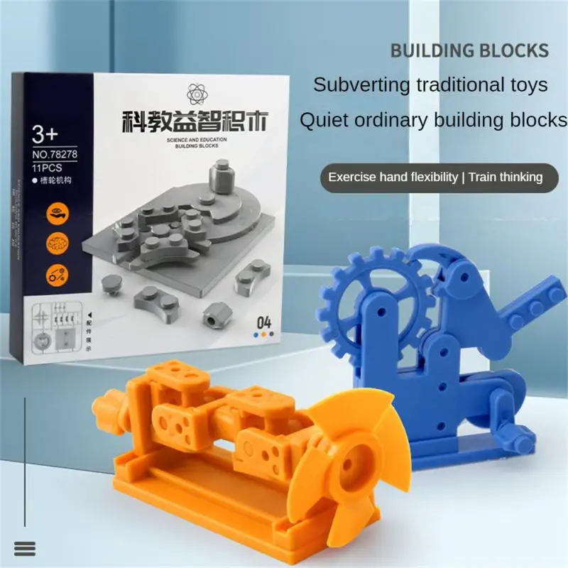 Assembling Toys Plastic Children Assemble Toys Rotatable Science Experiment Suit Assembly Gear Building Blocks