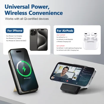 Magnetic Wireless Charger Station 15W Fast Charging Multi-Device Lightweight Portable For IPhone 17 16 15 14 13 Samsung AirPods 6
