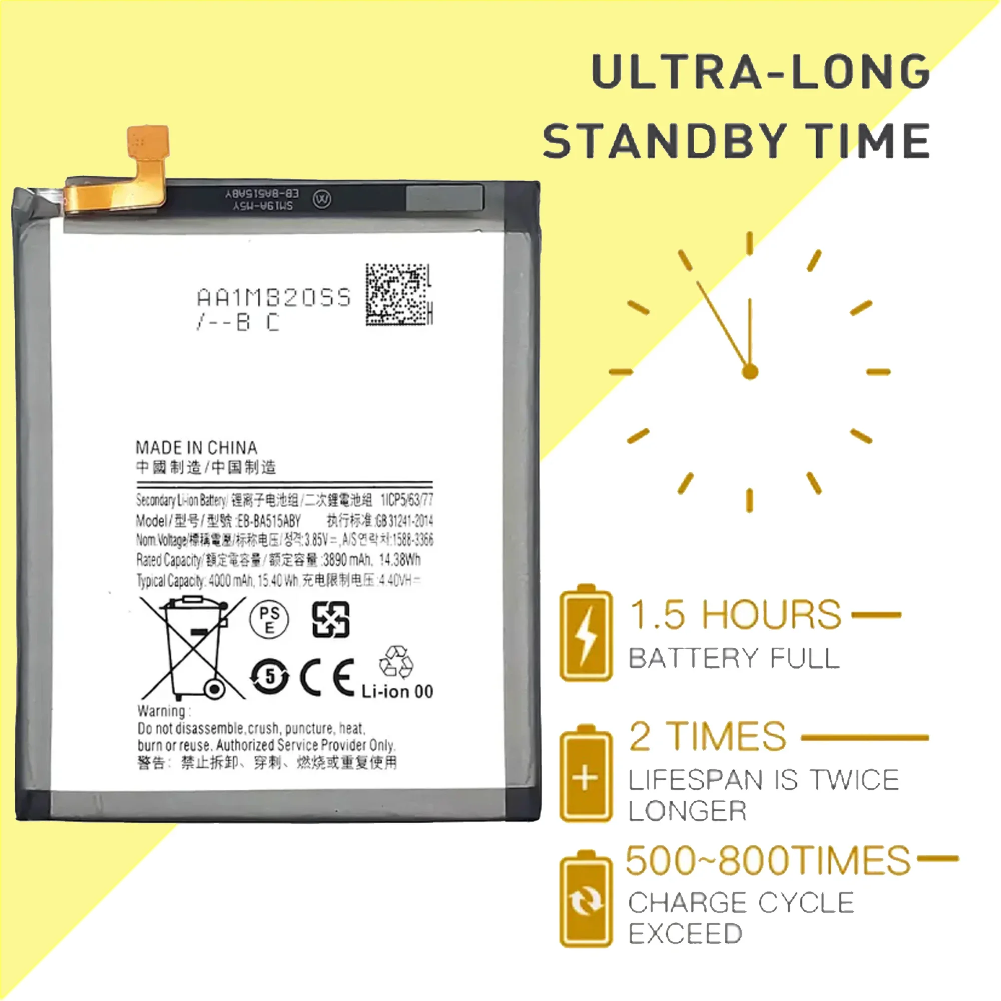 100% OrIginal EB-BA515ABY 4000mAh Replacement Battery For Samsung Galaxy A51 SM-A515 SM-A515F/DSM Mobile phone