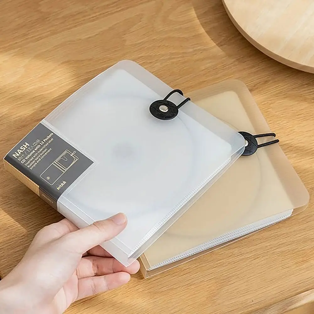 Portable CD Storage Case 12 Pockets Plastic DVD Holder