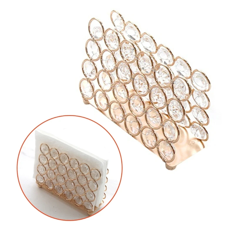 Elegant Napkin Holder for Dining Room Kitchen Countertop Crystal Tissue Box Holder Tissue Dispenser Napkin Rack for Dropshipping 6