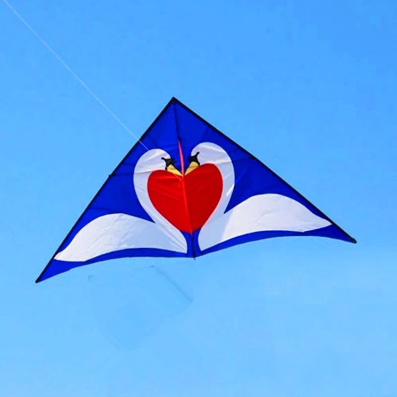 

free shipping large swan kite for adults kite nylon toys fly kites children kite reel weifang bird kite