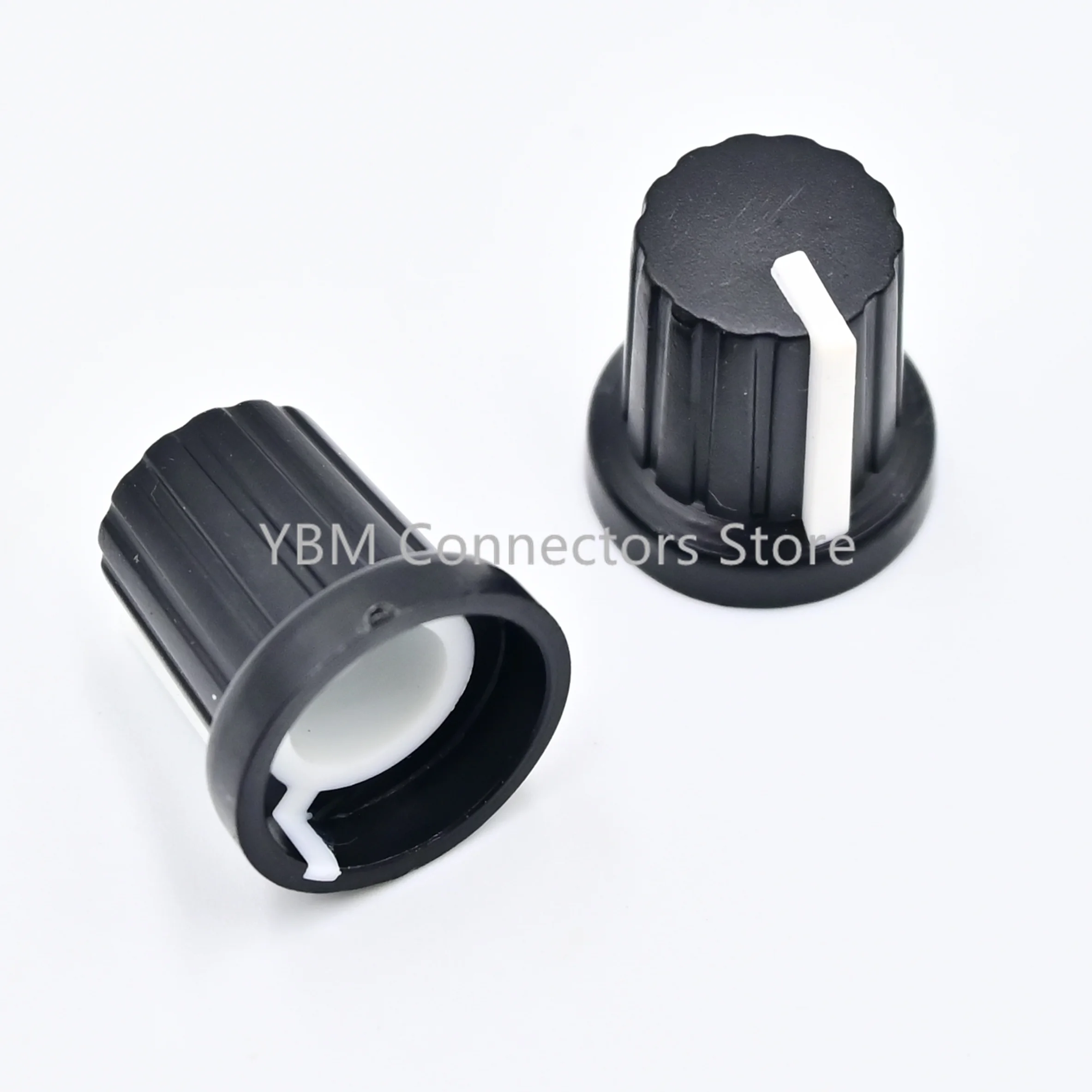 6mm Shaft Hole Dia Plastic Threaded Knurled Potentiometer Knobs Caps potentiometer knob cap plastic knob cap