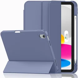 Magnetic Charging Pencil Holder Case with Cover and Stand for iPad(A16)11th11 2025 (Gray blue)