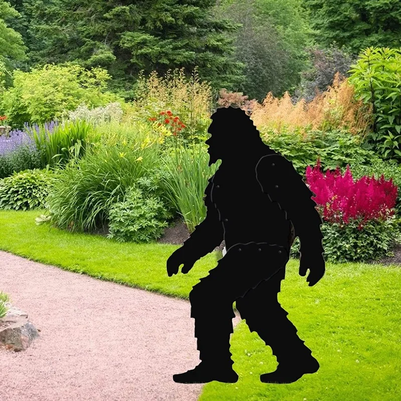 HOT SALE Bigfoot Garden Decor Sasquatch Silhouette Yard Stake Acrylic Gorilla Insertion Decor