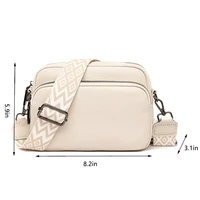 Sac à bandoulière en cuir véritable pour femmes, large sangle, couleur unie, sacs à main Design de luxe, sac pour téléphone portable 6