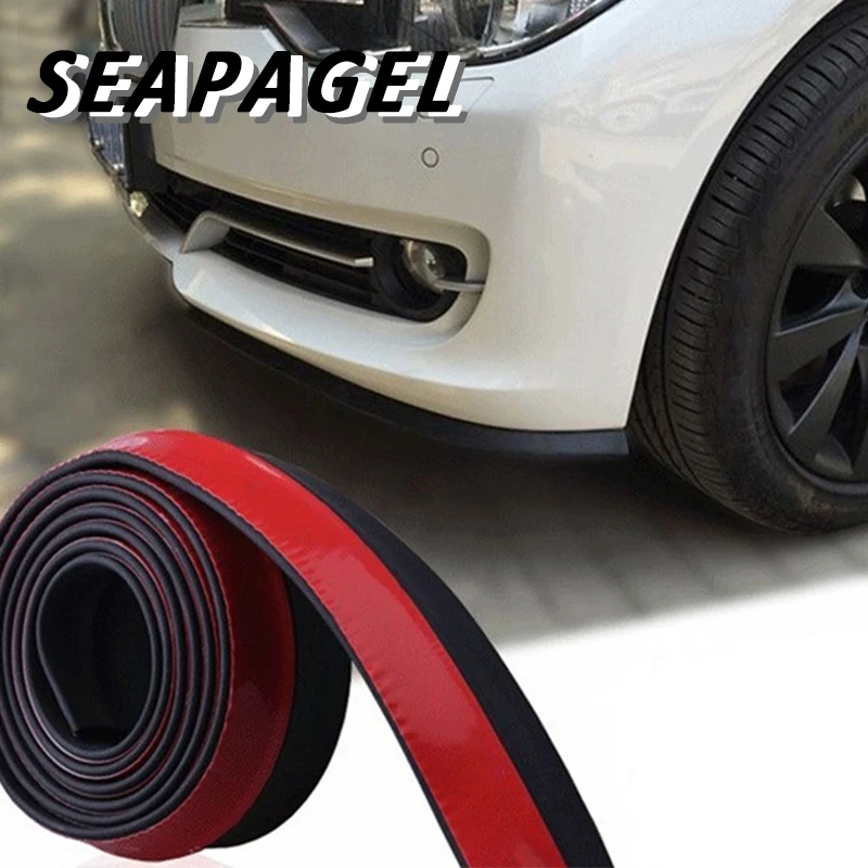 Universal Car Front Bumper Lip Spoiler Rubber Skirt Strip Body Trim Protector