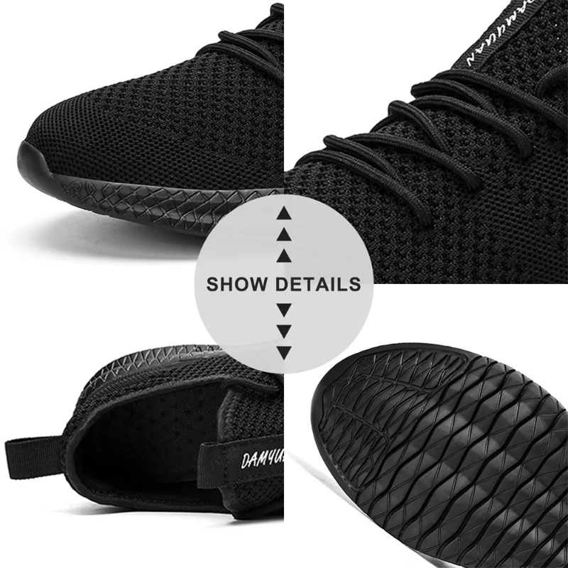 Running Shoes Fujeak Men's Ultralight Running Shoes Casual Breathable Mesh Sneakers Anti-slip Fashion Solid Colour Plus Size 46