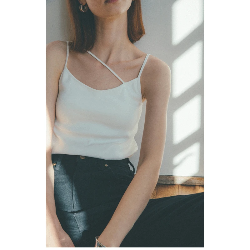 

Solid Color Chest Pad Cross Shoulder Strap Beauty Back Bottoming Shirt