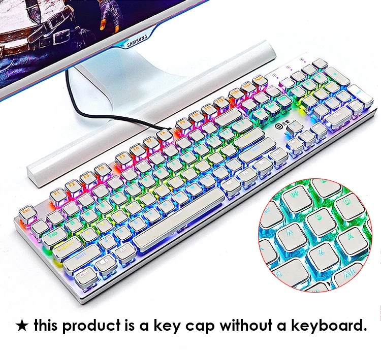 Mechanical Keyboard For Gamer Mause Round Electroplated Metal Texture