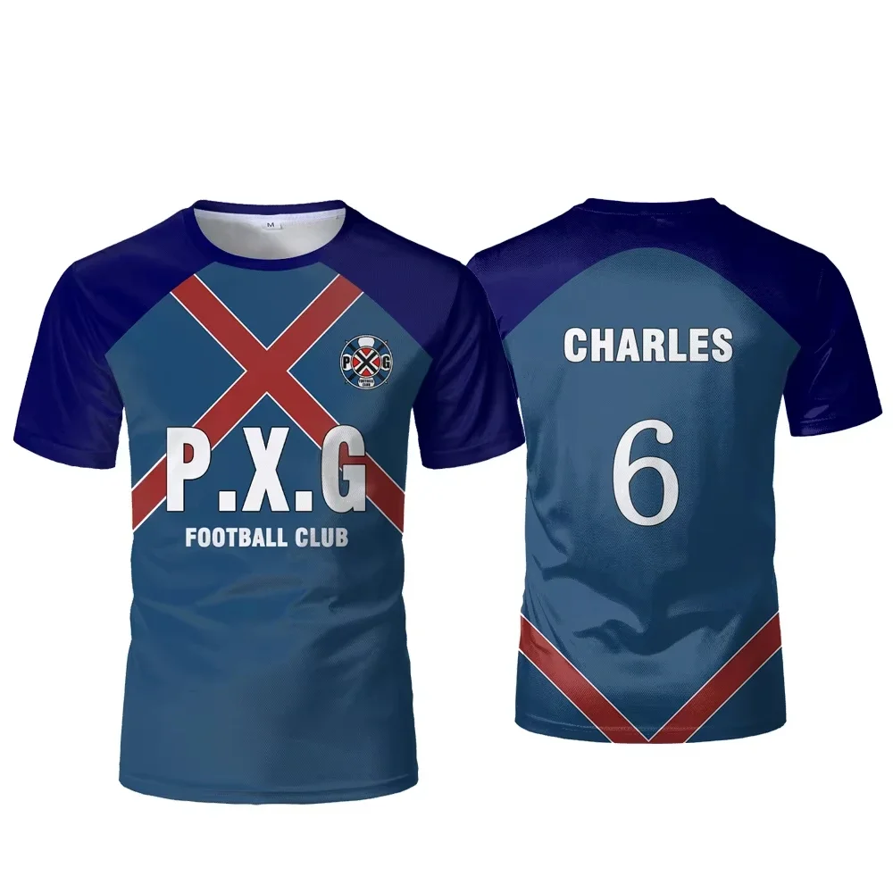 Casual T Shirt PXG Blue Lock Japanese Anime 3D Printed Football Suit For Men Women