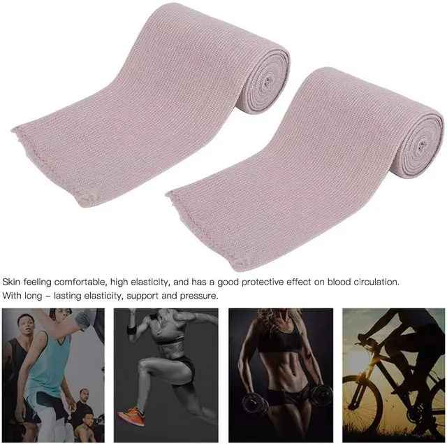 Pack of 4 High Elastic Compression Bandage with Clip Closure Athletic Sports Stretch Wraps Compression Fixation 4