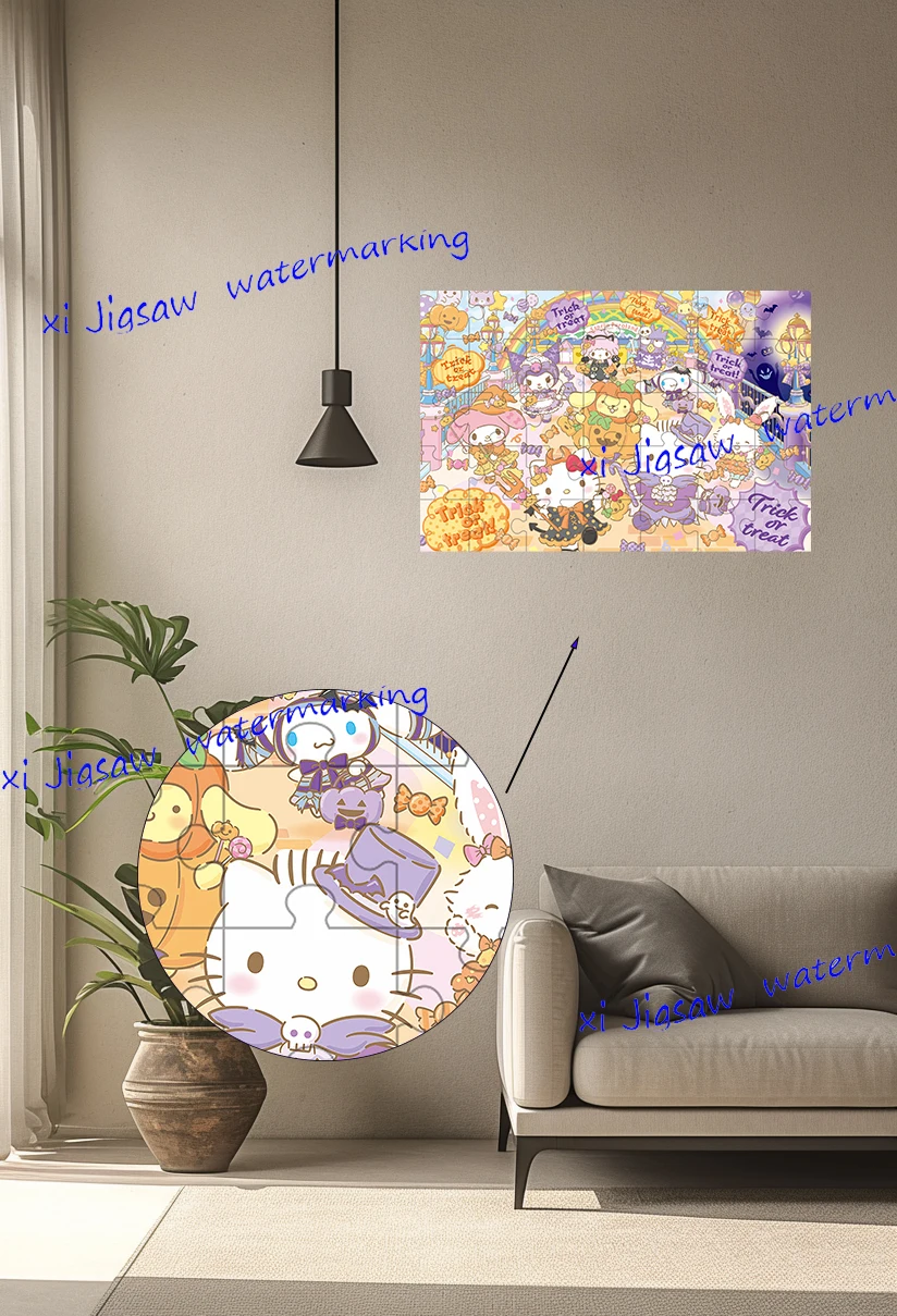 35/300/500/1000 Pieces  sanrio  hello kitty Jigsaw Puzzles Wooden One Piece Puzzles for Adults Children Educational Toys Gifts 5