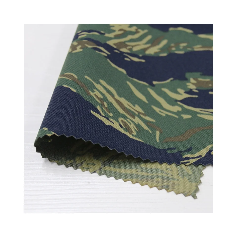 hot sale 500D nylon oxford Tiger Strip Blue/Black/Desert camo camouflage tactical fabric use for bag vest in stock