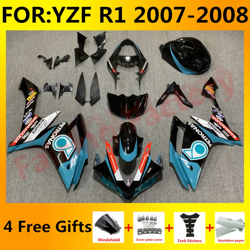 

NEW ABS Motorcycle Injection mold full Fairing Kit fit For YZF R1 2007 2008 YFZ-R1 07 08 Bodywork Fairings kits set petronas