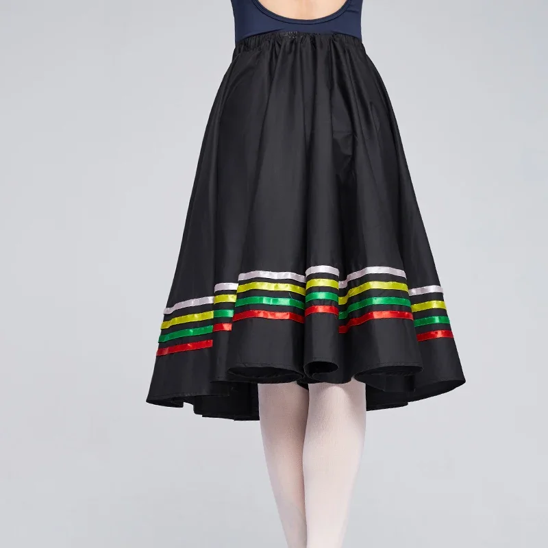 

Spring Women dance Skirt Long Pleated Skirts Top Brand Saias Midi Faldas Vintage A-line Skirt Chic Mid-calf Umbrella Skirt