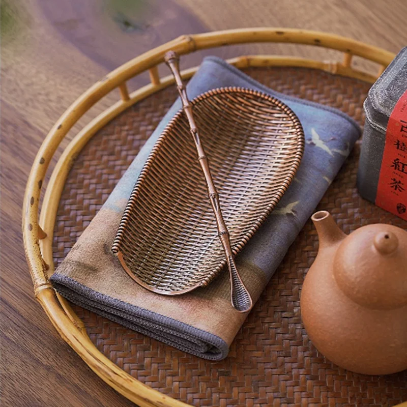 Handmade Liga Tecelagem Chaze Chá Shovel Set, Forma Dustpan, Coffee Bean Tomando Ferramentas, tradicional Kung Fu Acessórios