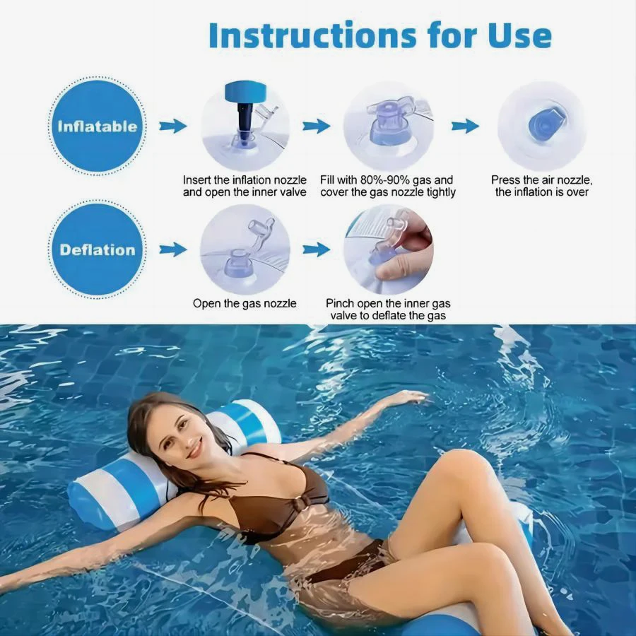 4-in-1 Water Hammock Recliner Inflatable Pool Floats Adult Party Party Water Rest Inflatable Pool Float Pool  Floating Row 4