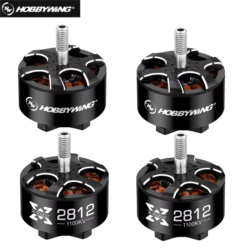 4pcs HOBBYWING Xrotor 2807/2812 900/1100/1300KV 4-6S 1500KV 4-5S / 1700KV 3-4S black Brushless Motors for FPV Racing Drone Model