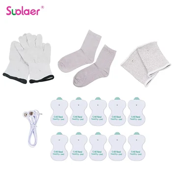 EMS Tens 물리 치료 전극 패드 장갑 양말 손목 가드 근육 전기 자극기, 전기 신체 마사지기 액세서리