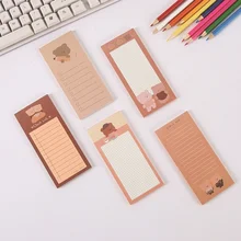 

50 Sheets Kawaii Cookie Bear Notepad Cute Long Cuddly Bear Check To Do List Message Memo Pad Pocket Book For Student Stationery