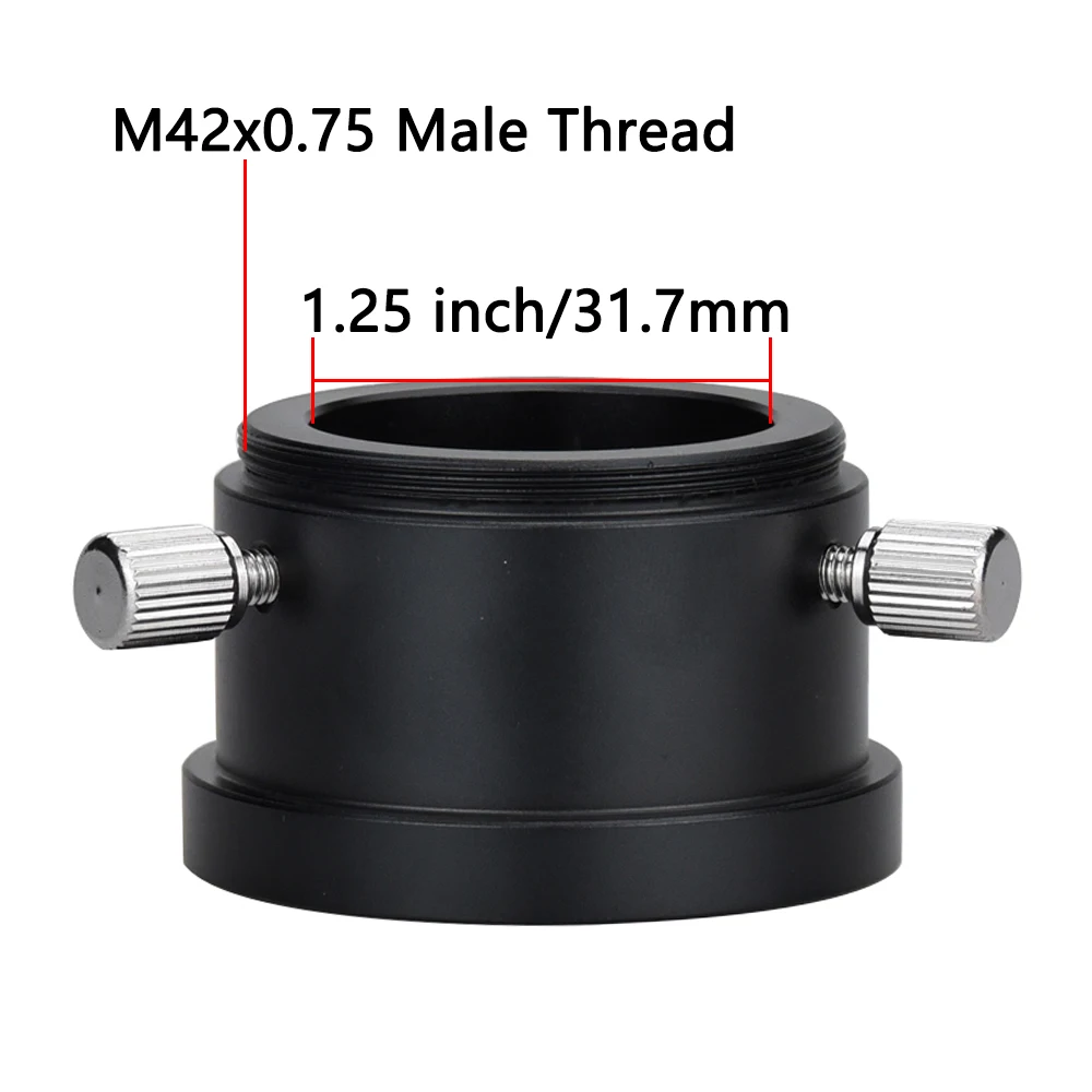 StarDikor Telescope Accessories Adapter 1.25" M42x0.75 To 1.25 Inch Adapter With Compression Ring For Zwo Qhy Camera Full Metal 2