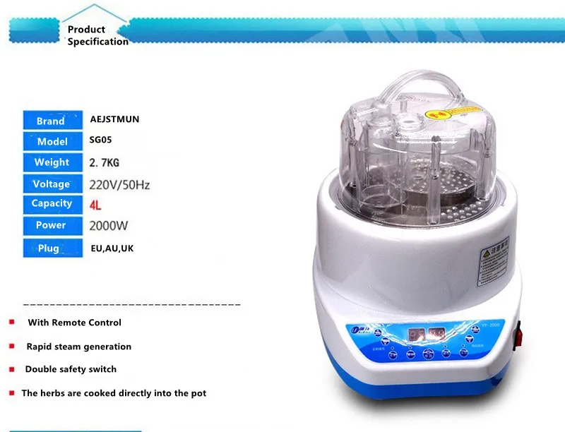 Description Picture 3 of itemSteam Generator 2000W Larger Capacity 4L Steamer Pot for Wooden Barrels And Portable Sauna