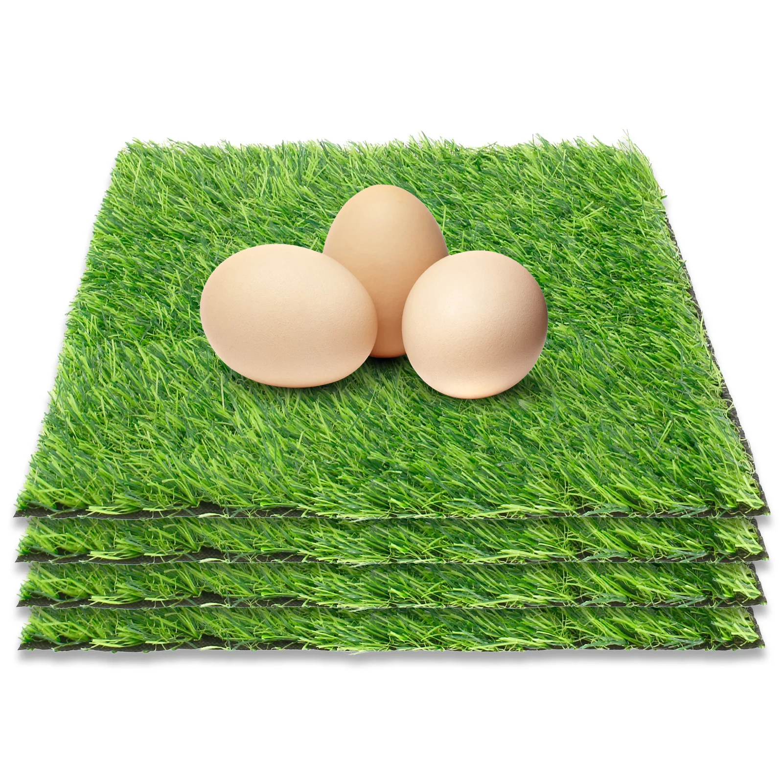 

4Pcs Chicken Nesting Pads Washable Artificial Grass Nesting Pads Self-Drainage Synthetic Turf Mat with Drain Hole Chicken