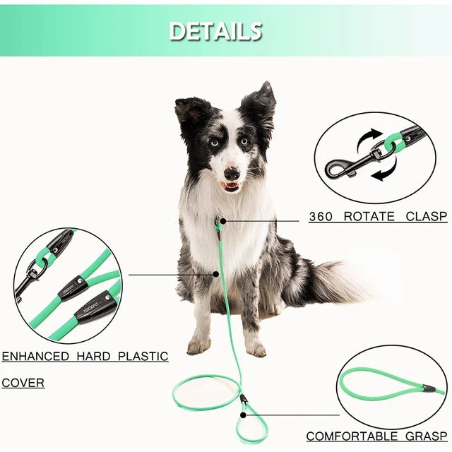 S9a43ee3b26ca4d7caa21f4f2dde2a71aO.jpg Dog Leash Waterproof Training Recall Long PVC Pet Leashes 5FT 10 FT 20FT 30FT Great for Training Beach Yard Play