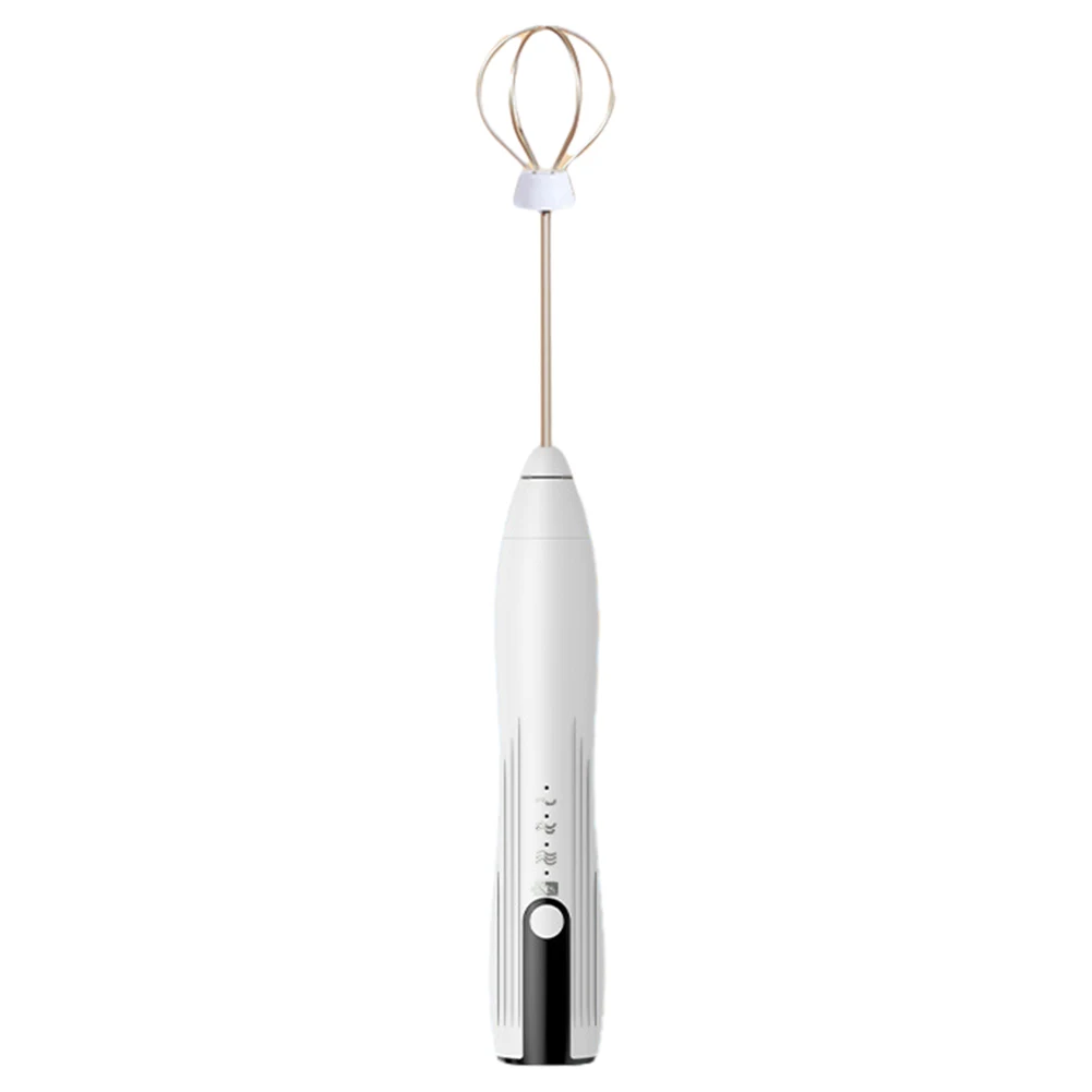 Electric Egg Beater 3 Speeds Mini Stirrer Whipper Stainless USB Rechargeable Adjustable 1500mAh with TYPE-C/Mixing Head Wireless 4