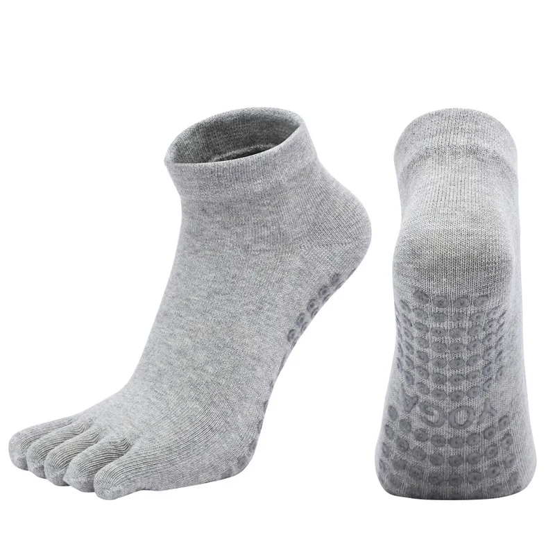 2 Paar rutschfeste Damen-Pilates-Socken mit fünf Zehen, Silikon, rutschfeste Yoga-Socken, atmungsaktiv, für Ballett, Tanz, Fitness, Sport, Baumwollsocken – Detail 14