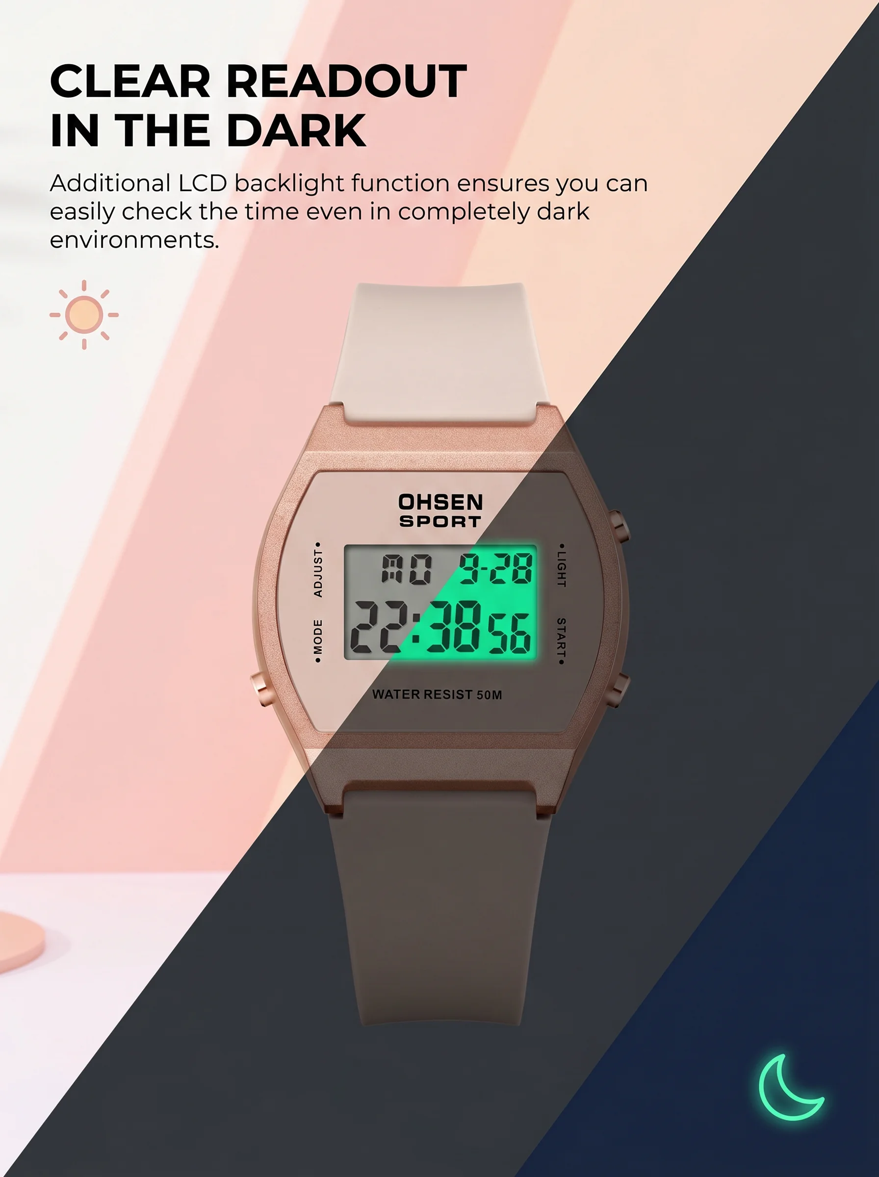 Digital Watches for Women White Fashion Waterproof Sport Watch for Girls reloj mujer Electronic ladies Wristwatch  Alarm Clocks - 3