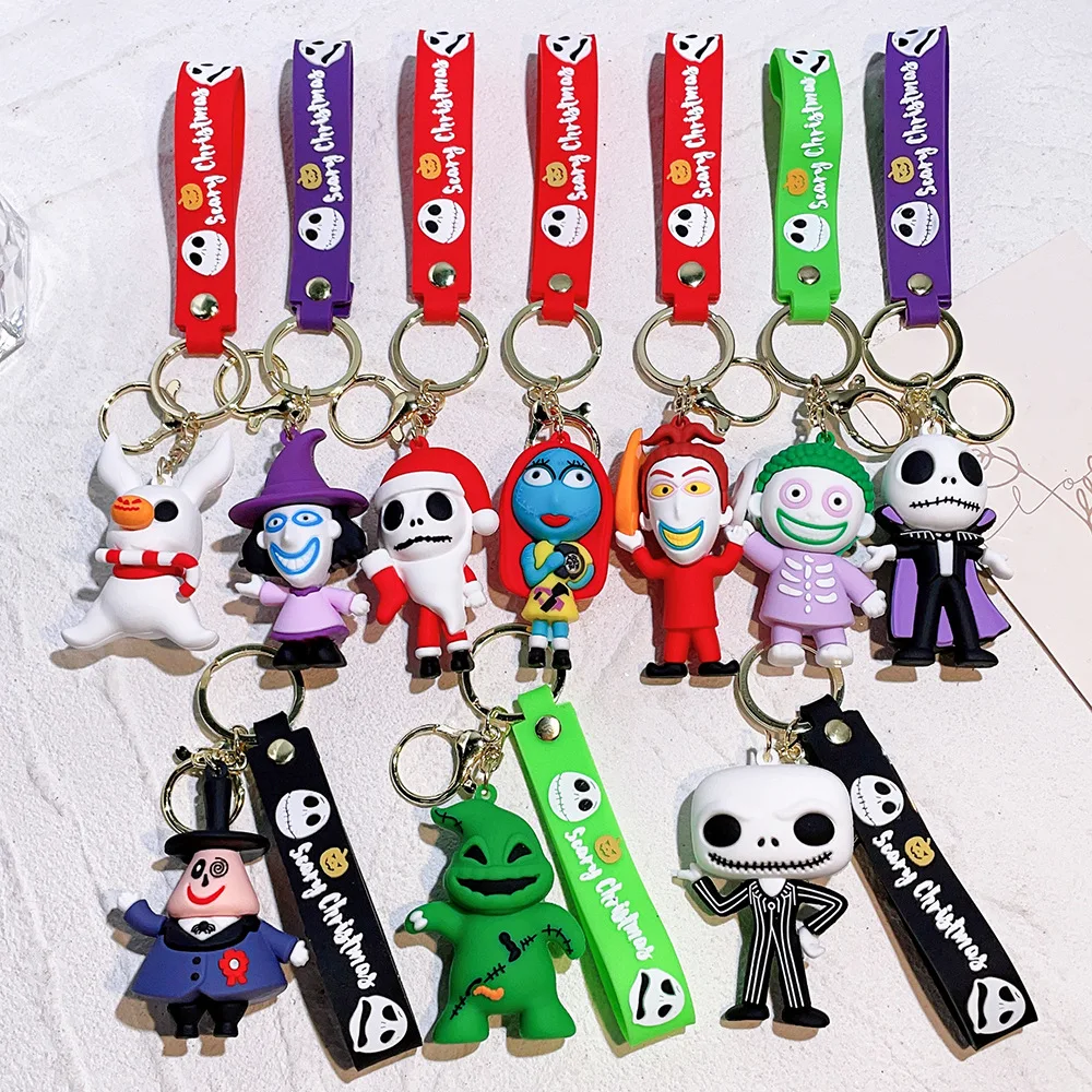 Christmas Eve Scary Keychain Pumpkin Man Skull Cartoon Doll Keychain Party Gift Pendant