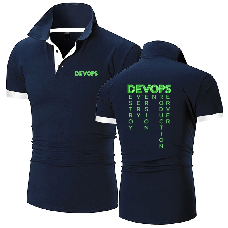 DEVOPS - The real definition of DEVOPS 2023 Mens Polo Shirts Short-sleeved Leisure comfort Breathable Summer style top Clothing