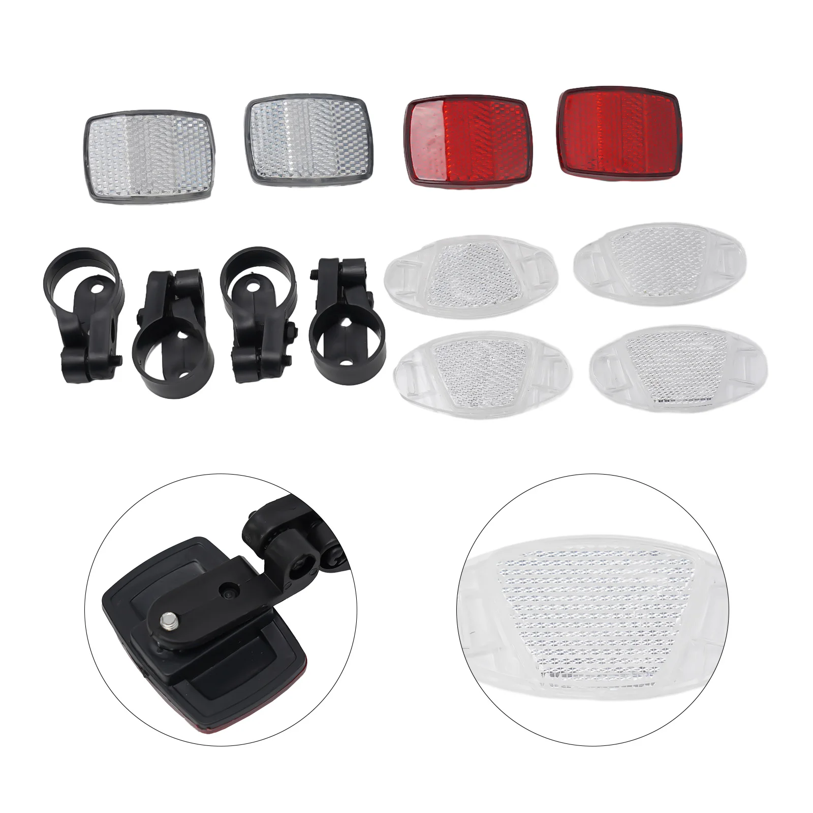 

Spoke Reflector Bicycle Front Rear Accessories Bicycle Bike With Brackets Front Rear Sheets Spokes Reflector Set