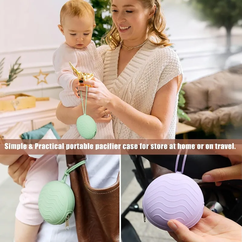 Zipper Silicone Baby Pacifier Case Soother Storage Box for Newborns Portable Nipple Holder Teat Attachment Mini Coin Key Bag