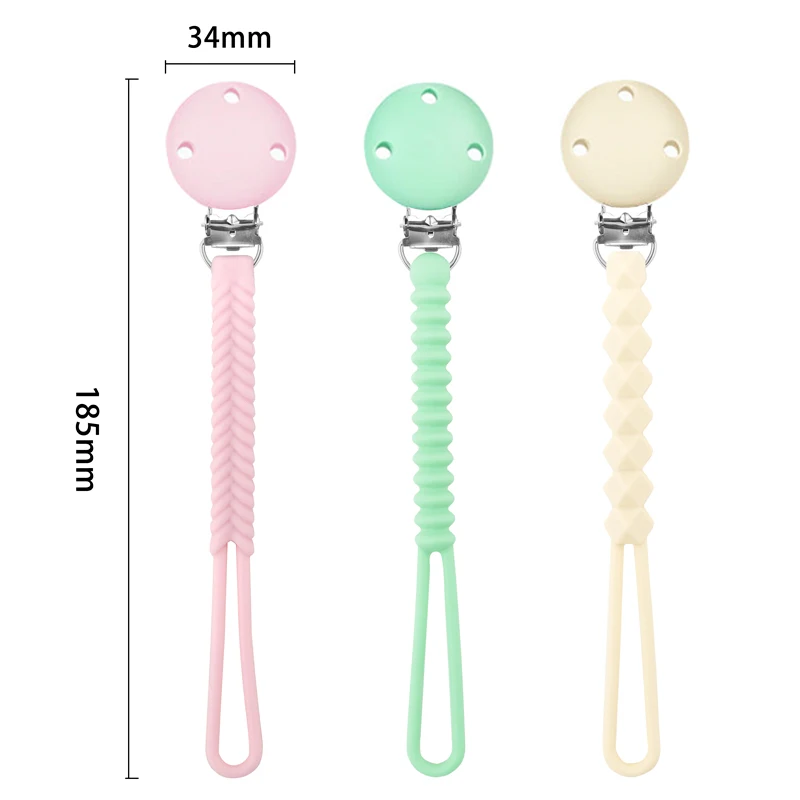 Baby Silicone Pacifier Chain Clips Infant Nipple Appease Soother Chain Clips Dummy Holder Nipple Clip Baby Accessories