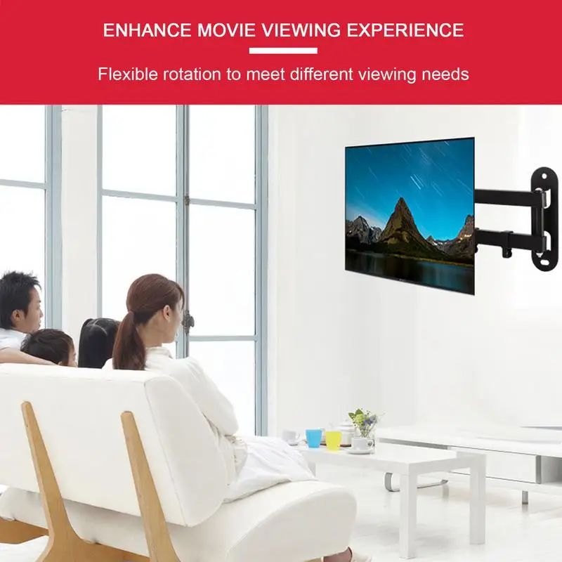 TV 모니터 벽걸이 브래킷, 평면 곡선 TV 모니터 스위블 틸트, 벽걸이 스탠드, 75x7, 5mm, 100x100mm, 10-32 인치
