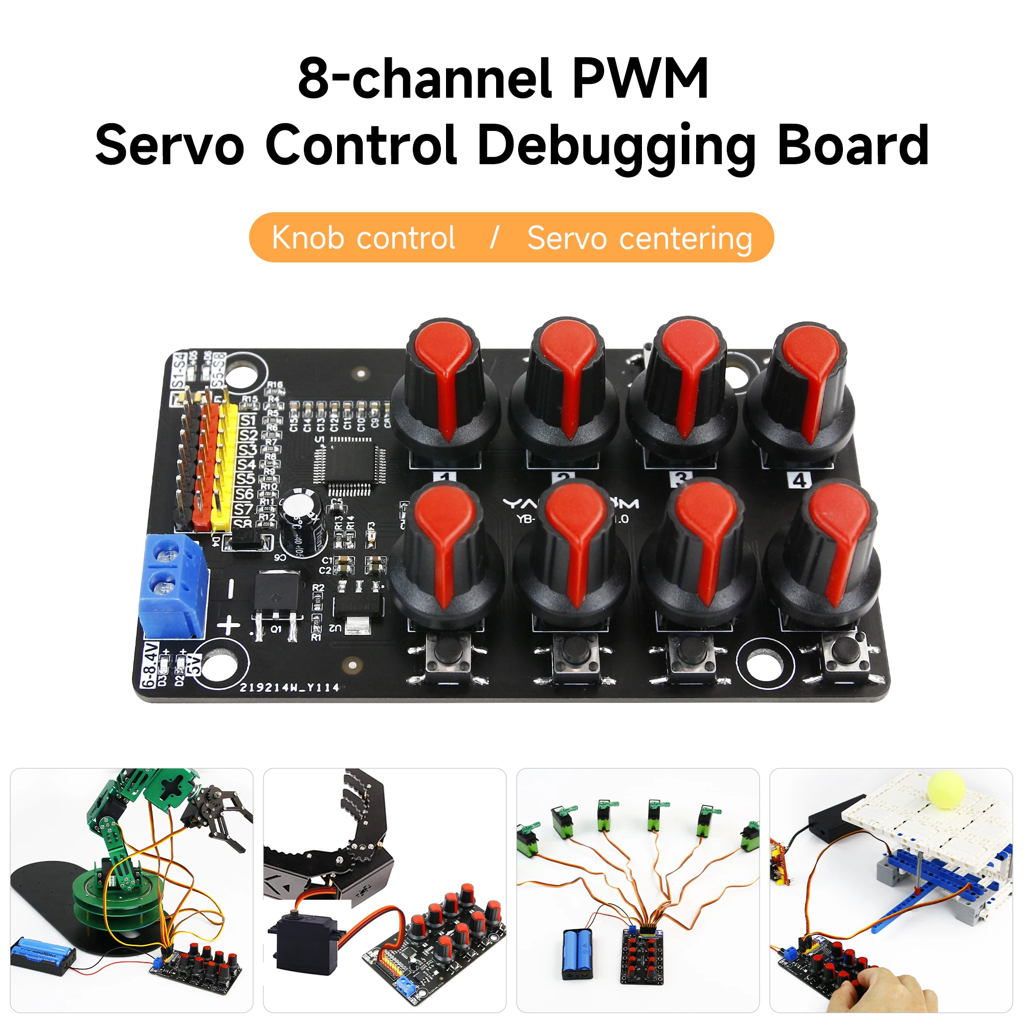 8-Channel-Rotary-Knob-Servo-Driver-PWM-Control-Debugging-Board ...