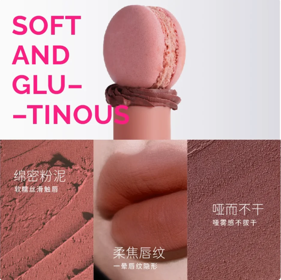 New Colors! HYNTOOR Macaron Series Matte Lip Glaze Long-lasting and Waterproof Lip Gloss Cloud Air Velvet Liquid Lipstick 6