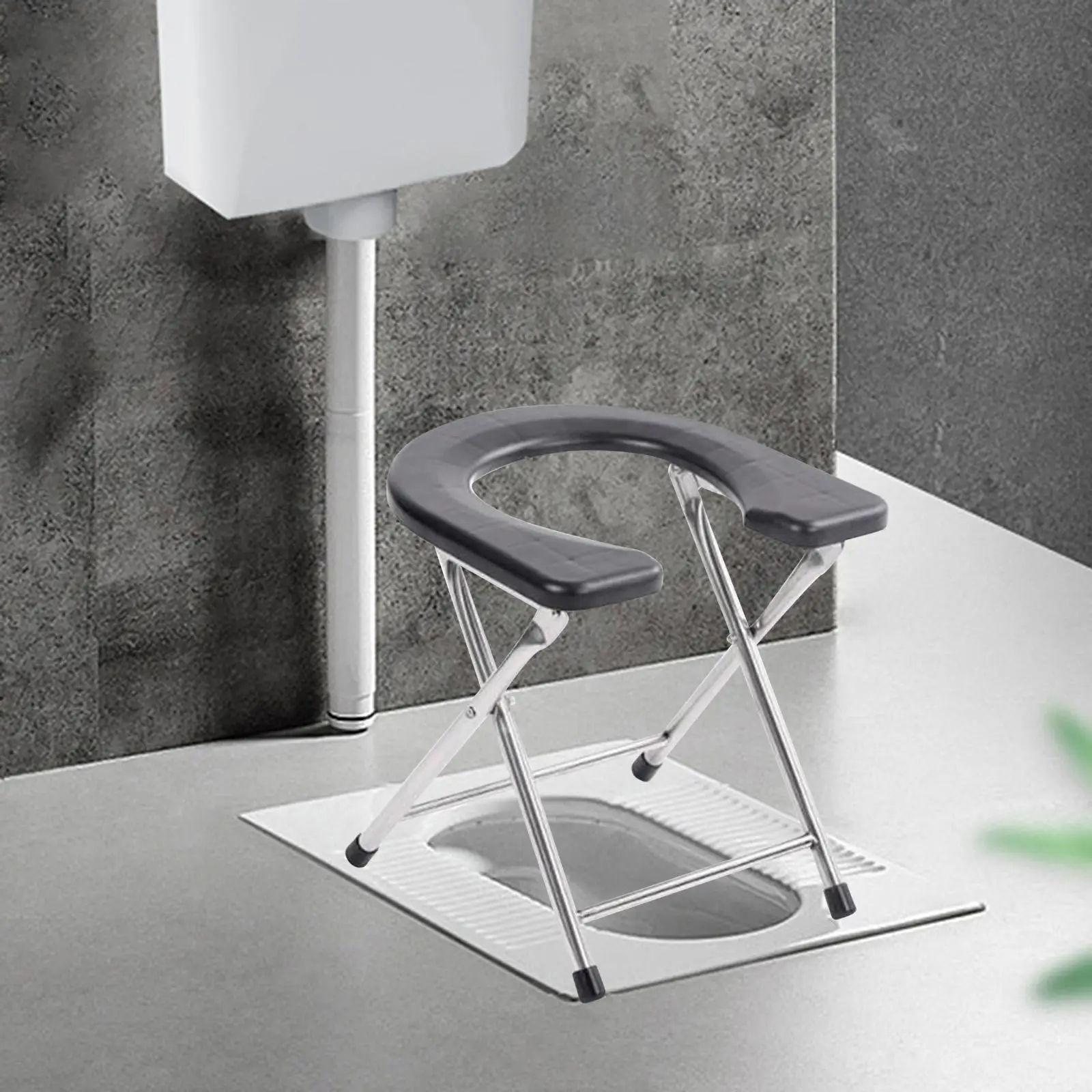 Foldable Toilet Seat Anti Slip Pad under The Stool Leg Easy to Wash Toilet Chair Seat Commodes Chair for Bathroom Adults Seniors 6