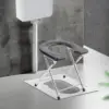 Foldable Toilet Seat Anti Slip Pad under The Stool Leg Easy to Wash Toilet Chair Seat Commodes Chair for Bathroom Adults Seniors 6