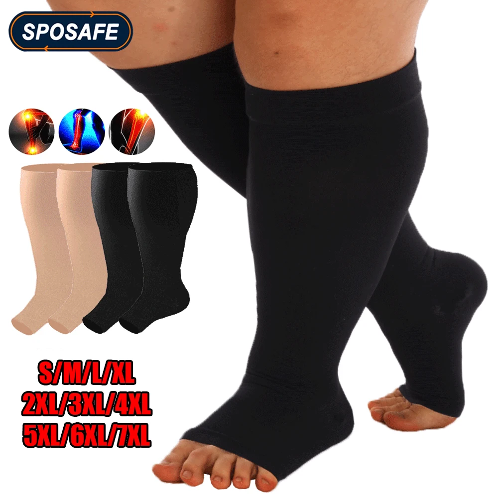 1PairVaricoseVeinKneeHighStockingsElasticLegSupportShinSock